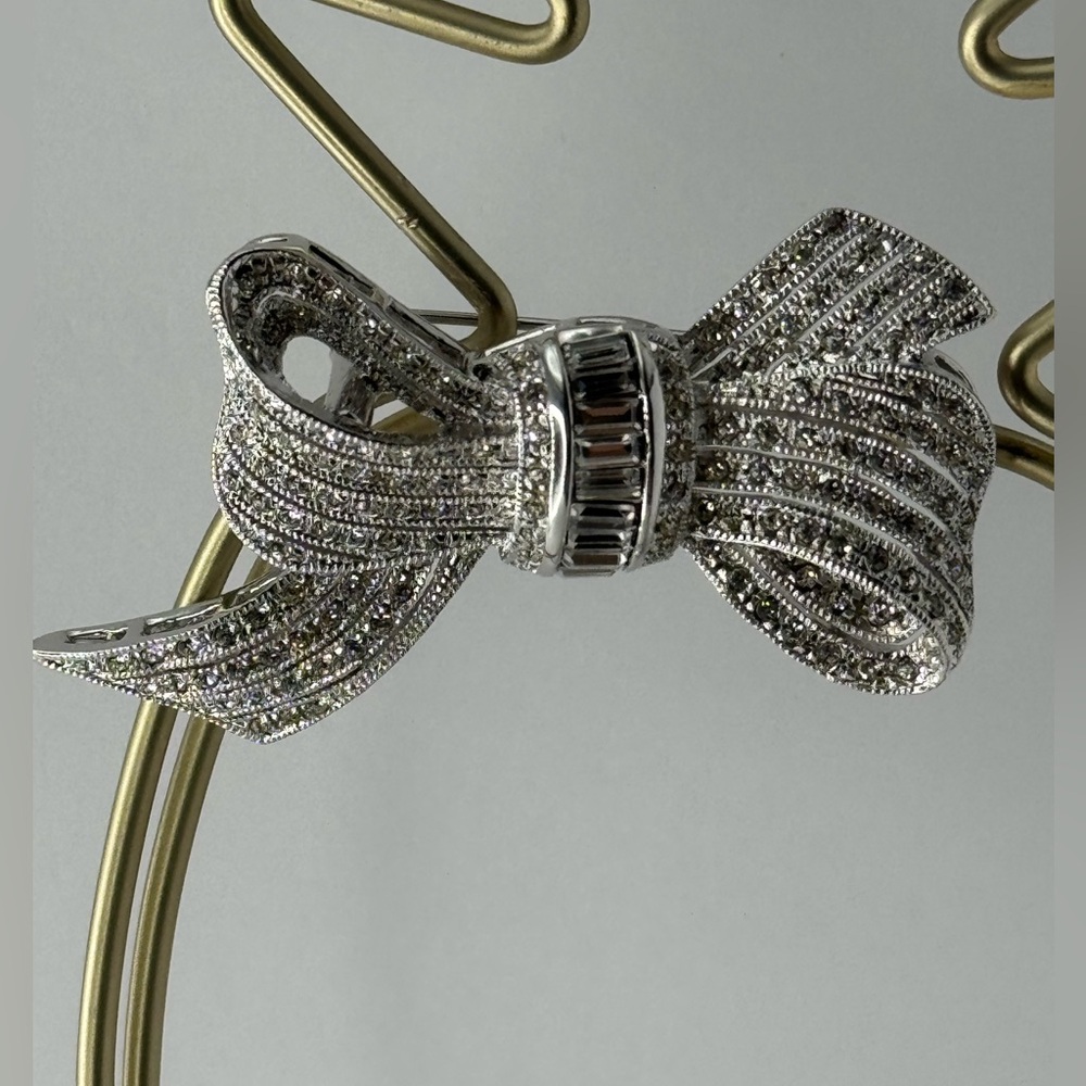 Nadri Crystal Bow Brooch